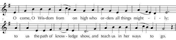 Stanza two of "O come, O come, Emmanuel" set to Veni Emmanuel