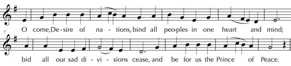 Stanza seven of "O come, O come, Emmanuel" set to Veni Emmanuel